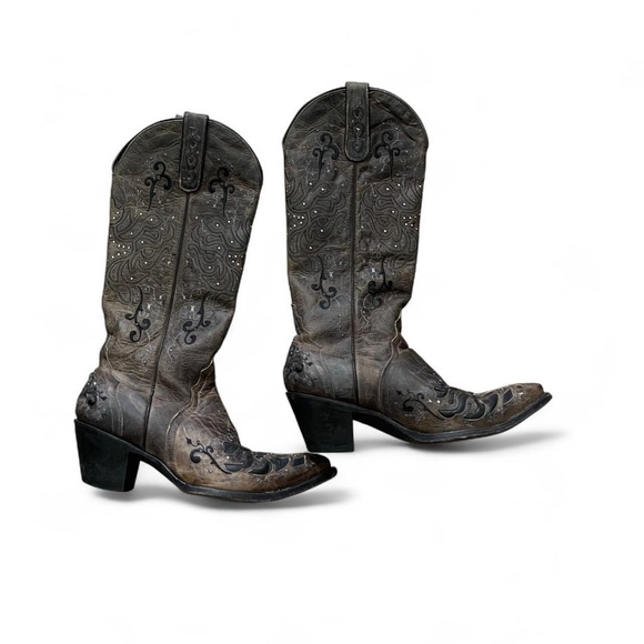 Sterling River Shoes - sterling river brown and black tall western boots